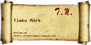 Timko Márk névjegykártya